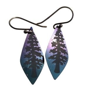 Holly Yashi Redwood Coastal Niobium Dangle Earrings - Flawed